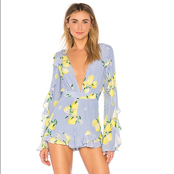 MAJORELLE Pants - Majorelle Devon blue lemon romper